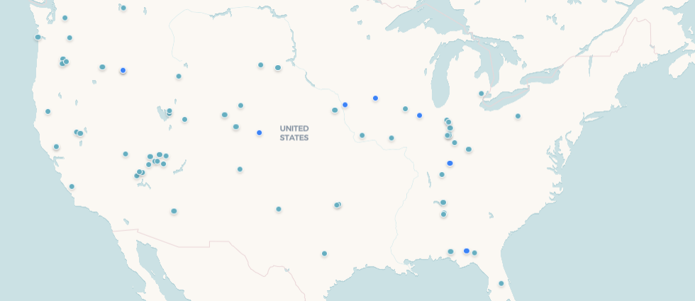 Grover team's travel map showing all their adventures